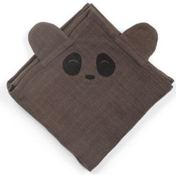 Nuuroo Bjork Panda Πάνα Αγκαλιάς από Μουσελίνα Σοκολατί 70x70cm NU185-F