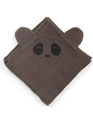 Nuuroo Bjork Panda Πάνα Αγκαλιάς από Μουσελίνα Σοκολατί 70x70cm NU185-F