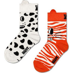 Happy Socks Cat Dog Βαμβακερές Γυναικείες Κάλτσες Κόκκινες Λευκές 2Pack P000809-1000