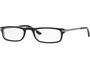 Luxottica 3203 C388 Ανδρικός Σκελετός Γυαλιών Οράσεως Κοκάλινος Μεταλλικός Ασημί Μαύρος