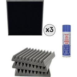 EQ Acoustics 138147 Bundle Ηχοαπορροφητικά Πάνελ 60x60x5cm 3τμχ Μαύρα