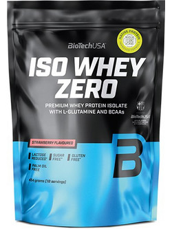 Biotech USA ISO Whey Zero Strawberry Πρωτεΐνη Ορού Γάλακτος Γράμμωσης Χωρίς Λακτόζη & Γλουτένη 454gr