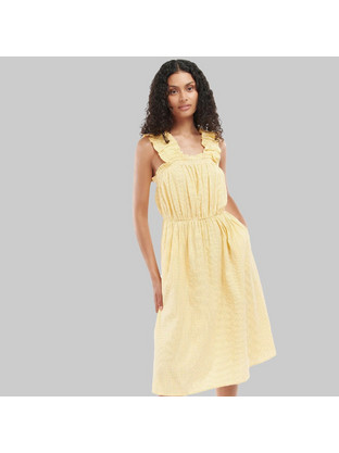 Barbour Midi Καλοκαιρινό Καθημερινό Φόρεμα Κίτρινο LDR0642-BRYE74