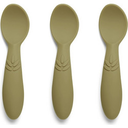 Nuuroo Ella Σετ Βρεφικά Κουτάλια Σιλικόνης 6m+ Olive Green 3τμχ