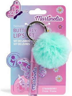 Martinelia World Butterfly Pom Pom Strawberry Lip Balm