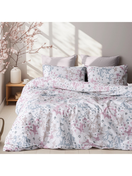 Beauty Home Σετ Σεντόνια King Size 270x260 Ninet Art 12252 Γκρι Ροζ