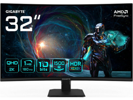 Gigabyte GS32QCA VA HDR Curved Gaming Monitor 31.5" 2560x1440 QHD 180Hz 1ms