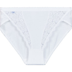 Sloggi Βαμβακερά Γυναικεία Slip με Δαντέλα Λευκά 2Pack 10071654-0003