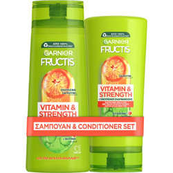 Garnier Fructis Vitamin & Strength Σετ Περιποίησης Μαλλιών Conditioner 200ml + Σαμπουάν 400ml