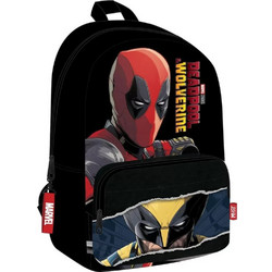 Must Deadpool & Wolverine Σχολική Τσάντα Πλάτης Γυμνασίου - Λυκείου Μαύρη 506321