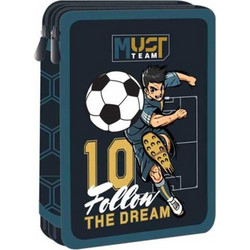 Must Football Κασετίνα Γεμάτη με 2 Θήκες Πετρόλ Μαύρη 586332