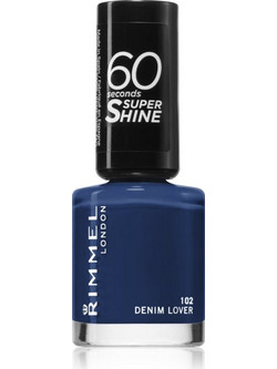 Rimmel 60 Seconds Super Shine 102 Denim Lover Gloss Βερνίκι Νυχιών Quick Dry 8ml