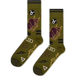 Happy Socks Taurus Ανδρικές Κάλτσες Ψηλές με Σχέδια Χακί P000140