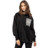 District75 Γυναικείο Φούτερ Oversized Μαύρο 225WLS-561-071