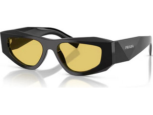 Prada PRB19S 16K455 Γυναικεία Γυαλιά Ηλίου Cat Eye Κοκάλινα Μαύρα με Κίτρινο Φακό