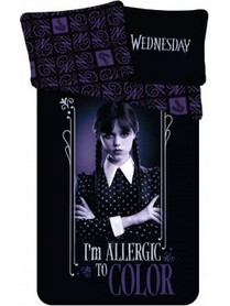 Wednesday Σετ Παιδική Παπλωματοθήκη Μονή Βαμβακερή 140x200 Μαύρη Μωβ
