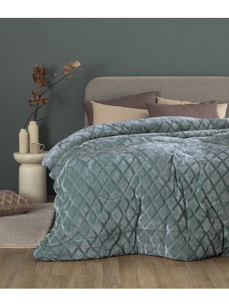 Palamaiki Κουβερτοπάπλωμα Υπέρδιπλο Hollowfiber 220x240 Nadine 5 Jade