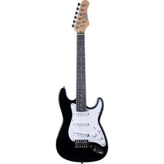 Eko Guitars ST100 Ηλεκτρική Κιθάρα 3/4 ST Style με Μαγνήτες SSS & Ταστιέρα Indian Laurel Black