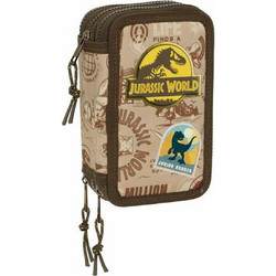 Safta Jurassic World Κασετίνα Γεμάτη με 3 Θήκες Μπεζ S4311837