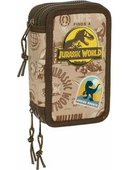 Safta Jurassic World Κασετίνα Γεμάτη με 3 Θήκες Μπεζ S4311837