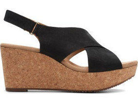 Clarks Annadel Eirwyn Ανατομικές Καλοκαιρινές Γυναικείες Πλατφόρμες Ψηλές Μαύρες 26124868