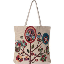 Silk Fashion Owl 6 Υφασμάτινη Τσάντα Θαλάσσης Ώμου 45x45cm