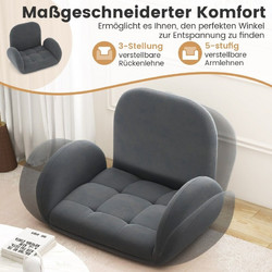 Costway Πολυθρόνα Relax Ανακλινόμενη Γκρι HV10541GR