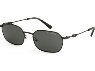 Armani Exchange AX2056S 600087 Ανδρικά Γυαλιά Ηλίου Πολυγωνικά Μεταλλικά Μαύρα με Μαύρο Φακό
