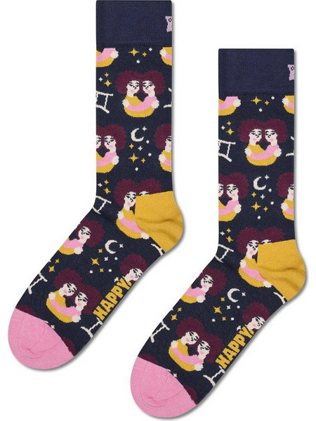 Happy Socks Gemini Ανδρικές Κάλτσες Ψηλές με Σχέδια Navy Μπλε P003386-1000