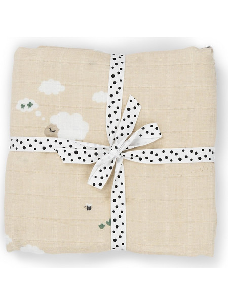 Done by Deer Tiny Farm Πάνα Αγκαλιάς από Μουσελίνα Μπεζ 120x120cm BR79667
