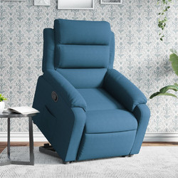 vidaXL Πολυθρόνα Relax με Υποπόδιο Ανακλινόμενη Βελούδινη Μπλε 3205102
