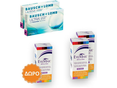 Bausch & Lomb Μηνιαίοι Φακοί Επαφής 12τμχ + 2 Υγρά Only One 360 ml + 360 ml + 1 Υγρό Eyemax All In One 360ml