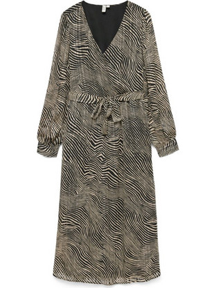 Vero moda Midi Καθημερινό Φόρεμα Κρουαζέ Μαύρο 10335835