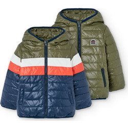 Boboli Παιδικό Μπουφάν Χειμωνιάτικο Puffer Αντιανεμικό Χακί Navy Μπλε Κόκκινο 522144-2440