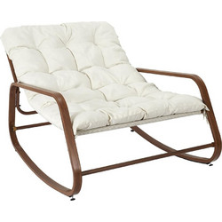Home Deco Πολυθρόνα Κήπου Κουνιστή Υφασμάτινη Λευκή HDO7309