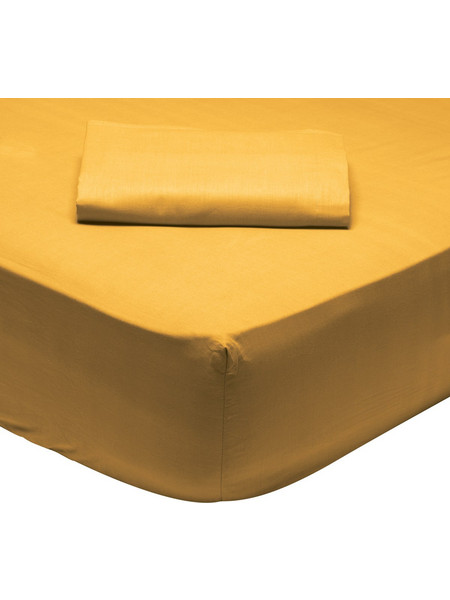 Das Home Σεντόνι King Size Βαμβακερό με Λάστιχο 180x200+35 Best 1019 Mustard