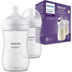 Philips Avent SCY903/02 Σετ Πλαστικά Μπιμπερό με Θηλή Σιλικόνης κατά των Κολικών 0+ Μηνών Transparent 260ml