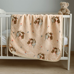 Astron Sweet Girl Κουβέρτα Κούνιας Βελουτέ 110x140 Μπεζ