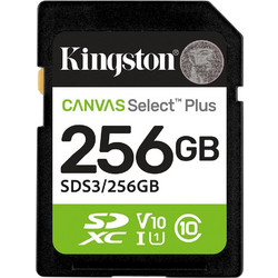Kingston Canvas Select Plus Gen 3 SDXC 256GB Class 10 U1 V10 UHS-I 150MB/s