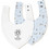 Interbaby Fox Σετ Σαλιάρες Μπαντάνα Υφασμάτινες με Κουμπί Λευκή Γαλάζια 2τμχ