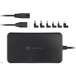 Forcell F-Energy E856 USB-C Φορτιστής Laptop 90W 20V 4.5A με Αποσπώμενο Καλώδιο Τροφοδοσίας και Σετ Βυσμάτων