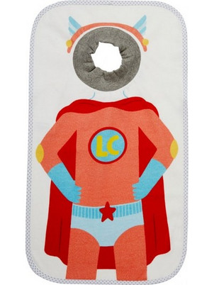 Little Champions Superhero Σαλιάρα Ποδιά Υφασμάτινη 12m+ Λευκή