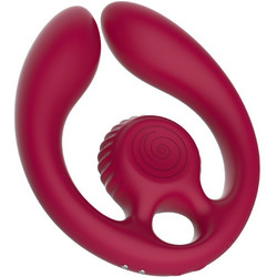 Snail Vibe Gizi Duo Couples Stimulator Κλειτοριδικός Δονητής για Ζευγάρια με Τηλεχειριστήριο Burgundy