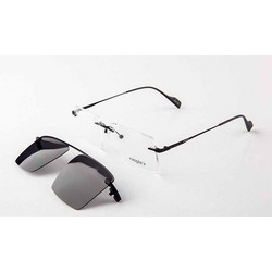 Empire DP33086 C4 Ανδρικός Σκελετός Γυαλιών Οράσεως με Clip-On Μεταλλικός Μαύρος
