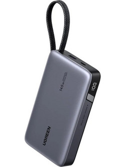 Ugreen PB551/55992B Power Bank 20000mAh 145W με Ενσωματωμένο Καλώδιο USB-C Quick Charge 3.0 & Power Delivery Grey