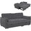 HomeMarkt VELAR Διθέσιος Καναπές Κρεβάτι Γκρι 208x86x85cm HM3305.01
