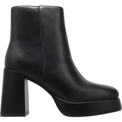 Envie Shoes Γυναικεία Μποτάκια Αστραγάλου Δερμάτινα Μαύρα με Χοντρό Πολύ Ψηλό Τακούνι E45-22430