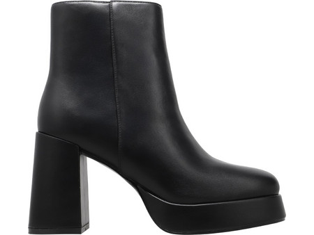 Envie Shoes Γυναικεία Μποτάκια Αστραγάλου Δερμάτινα Μαύρα με Χοντρό Πολύ Ψηλό Τακούνι E45-22430