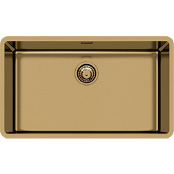 Foster Omega Υποκαθήμενος Νεροχύτης Inox Brushed Gold 74.5x44cm