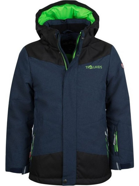 Trollkids Παιδικό Μπουφάν Χειμωνιάτικο Softshell Αδιάβροχο Αντιανεμικό Navy Μπλε Lime 132-100